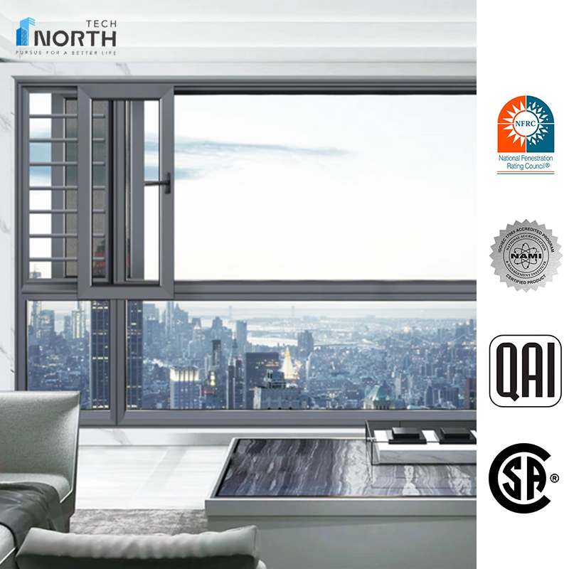 Modern Soundproof Aluminum French Casement Window for Homes