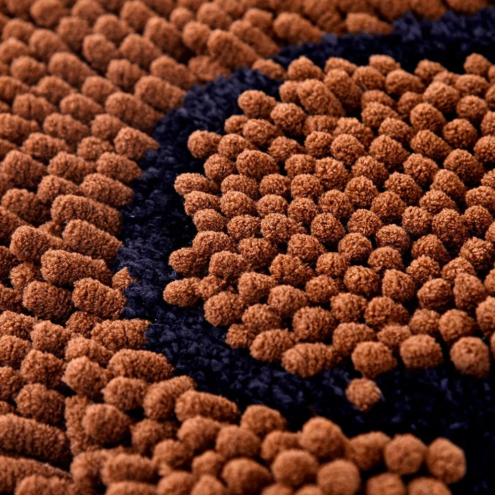 Chenille Chenier Factory Bottom Slip Resistant Floor Mat with Bear Claw Embroidery