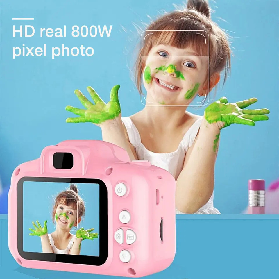 Portable Children HD Digital Camera Cute Cartoon 2 Inches Mini Camera 1080P Projection Video Camera for Kids