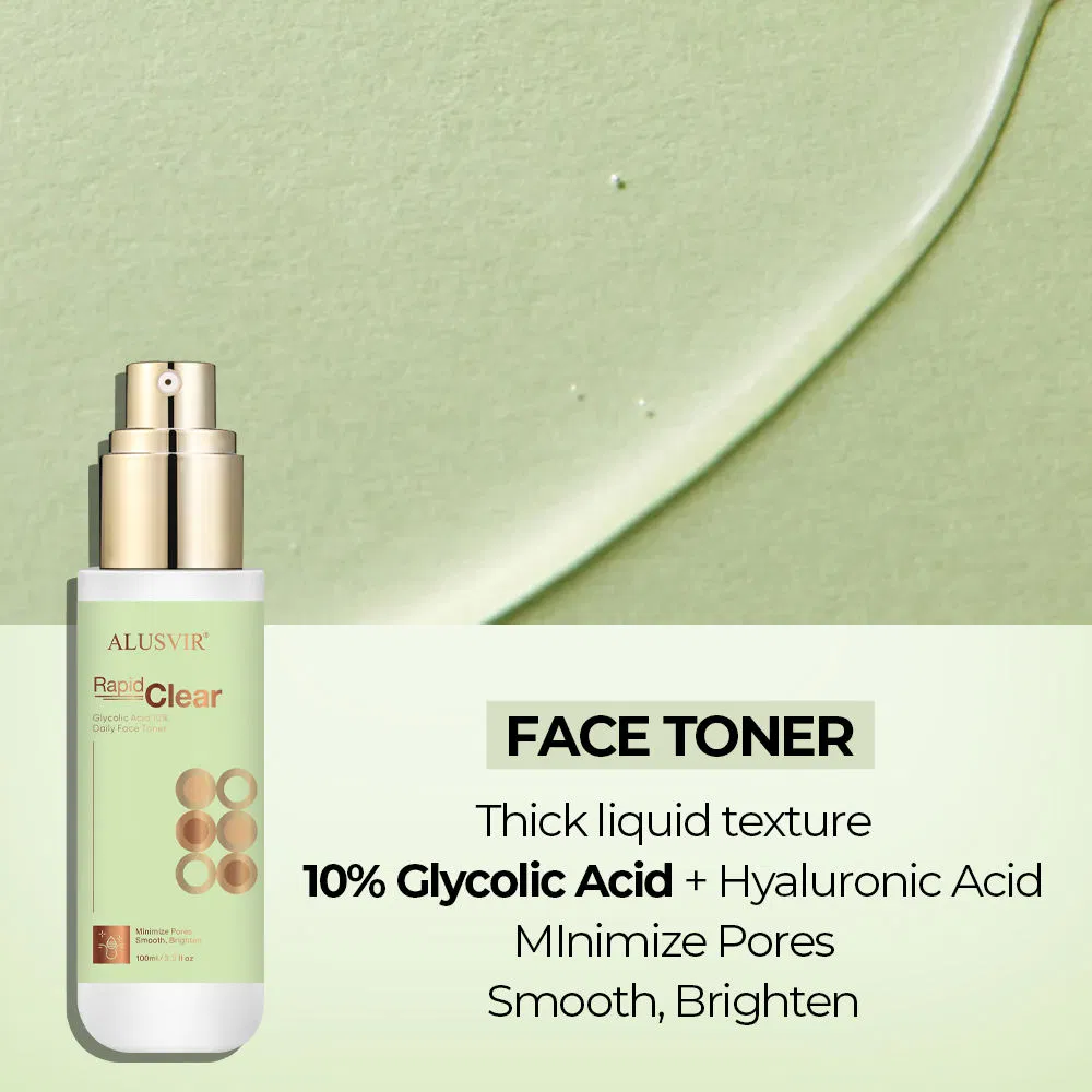 10% Glycolic Acid Hyaluronic Acid Acne Treatment Hydrating Brightening Face Toner