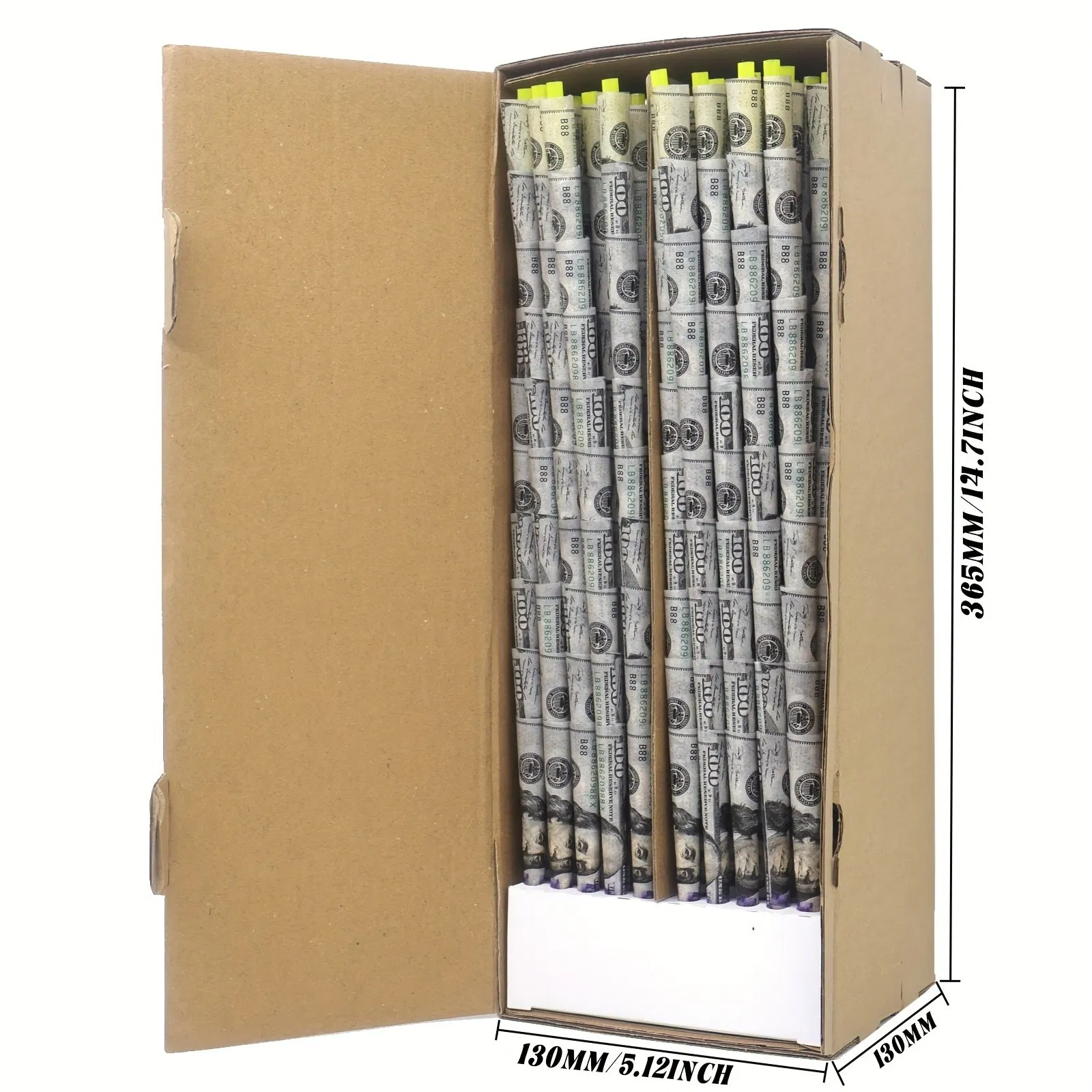 Custom 100 Dollar 108mm Bill Cigarette Smoking Rolling Paper Pre Rolled Cones
