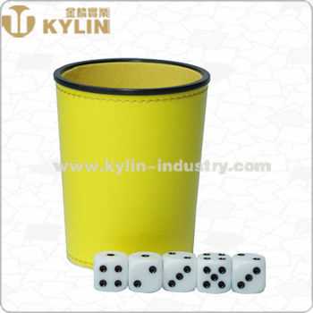 Simple Square Shape Leather Dice Cup for Night Club Bar KTV Using