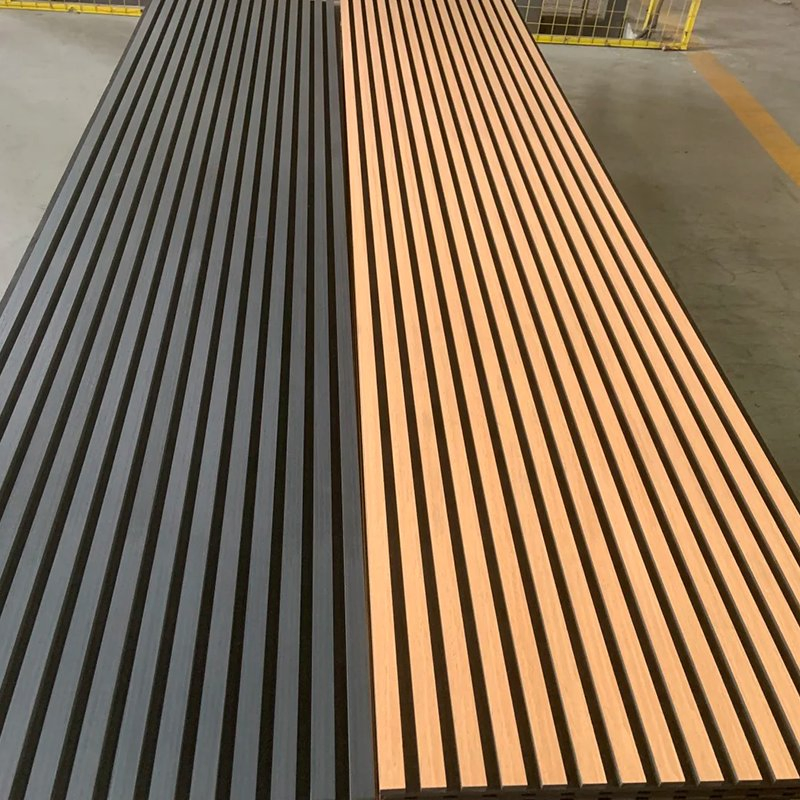 Natural Wood Grain Grid Acoustic Panel High-Performance Sound Absorption Wall Panel