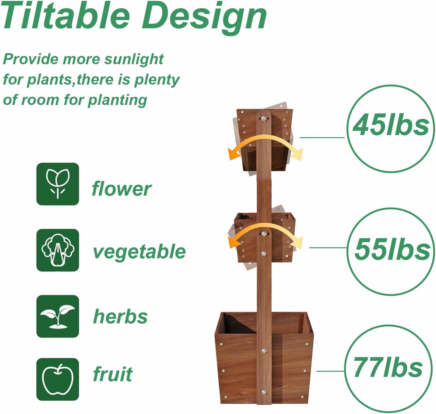 Горшки садовые деревянные 3 уровня грядки приподнятые