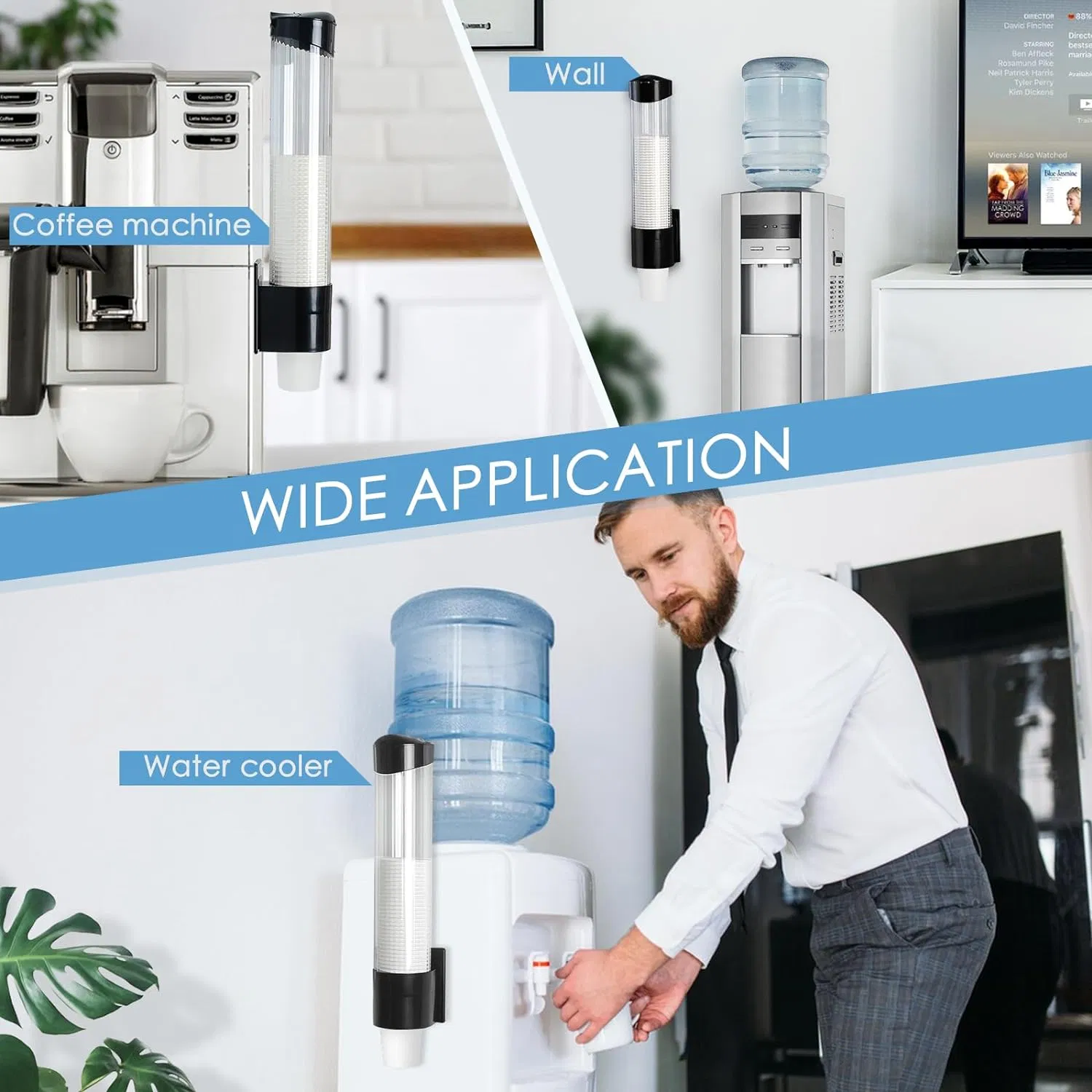 Pull Type Wall Mount Cup Holder, Water Cooler Cup Dispenser Vasos Desechables