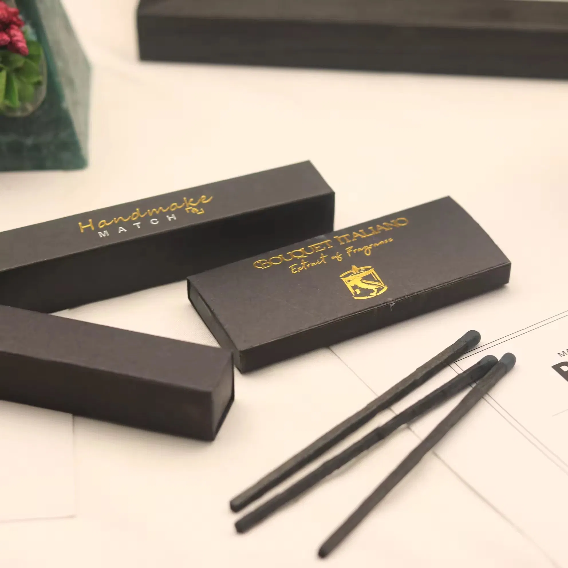 Black Label Striker Factory Safety with Logo Custom for Box Stick for Hotel Colorful Bulk Luxury Candle Matches