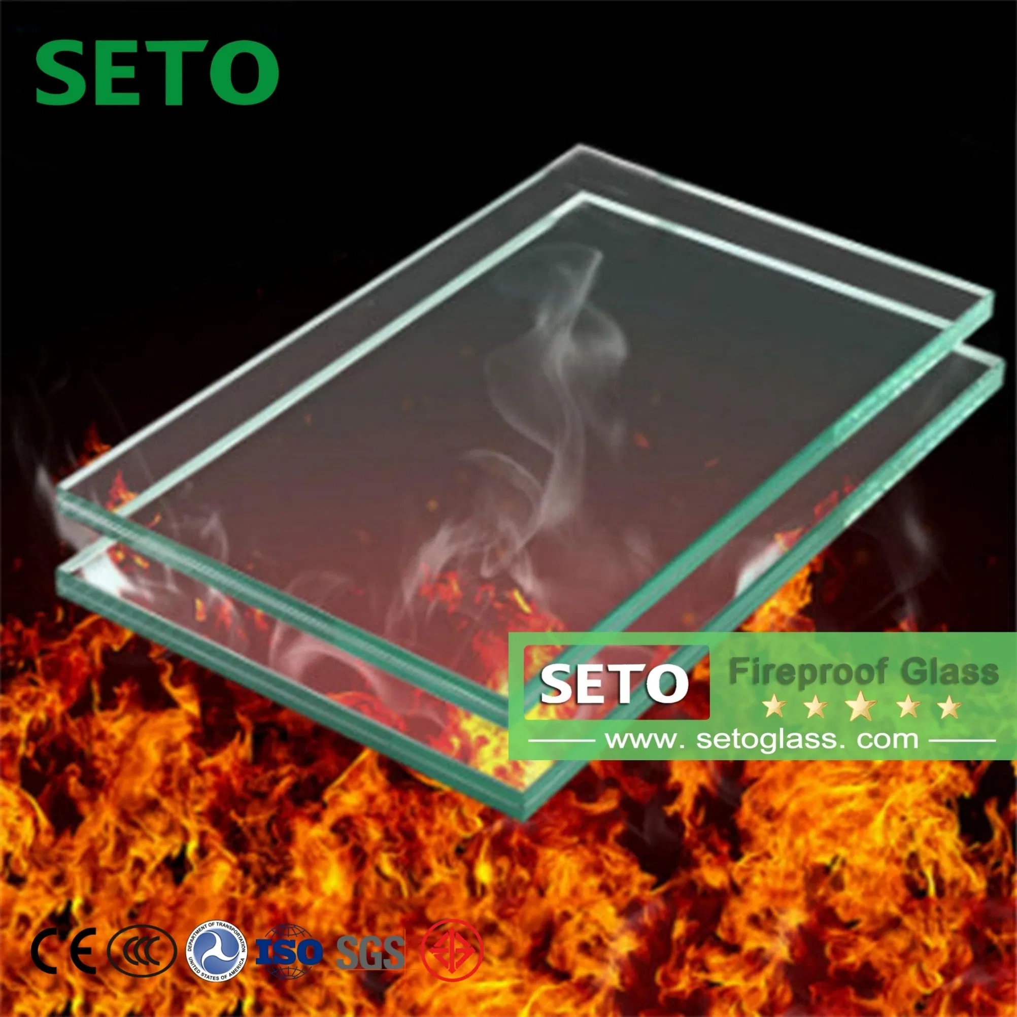 Antifires Fire Rated Glass for Office Buildings Business Centers Partition Wall Window