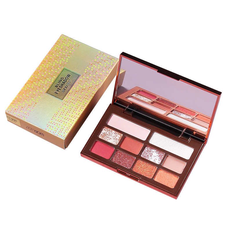 6 Long -Lasting Eyebrow Powder Shadow Shadow Palette with Soft Brush and Mirror