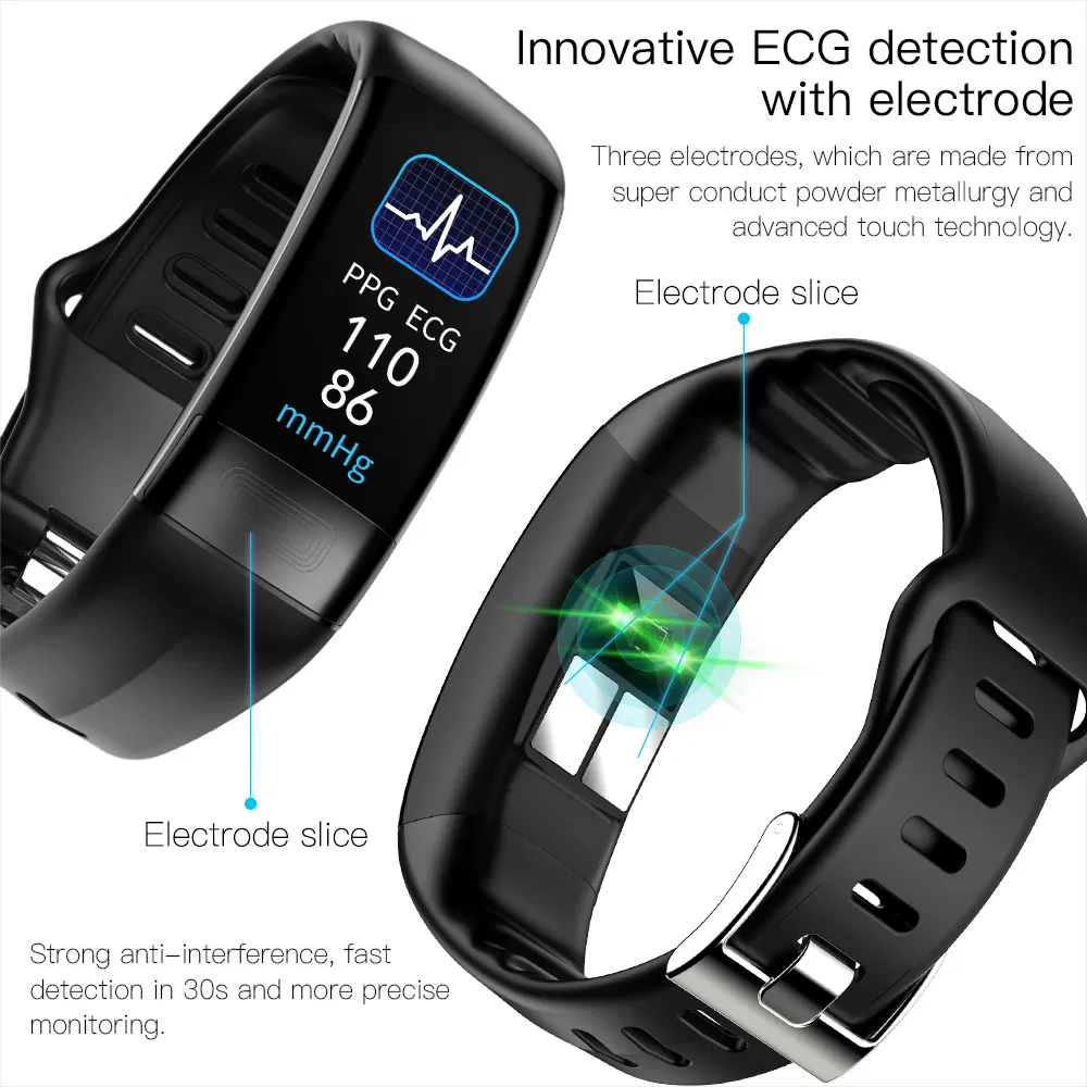 Nordic Chip Custom Sdk Smart Watch Band ECG PPG Blood Pressure Oxygen Monitor Heart Rate Body Temperature Tracking IP67 Waterproof Health Fitness Tracker