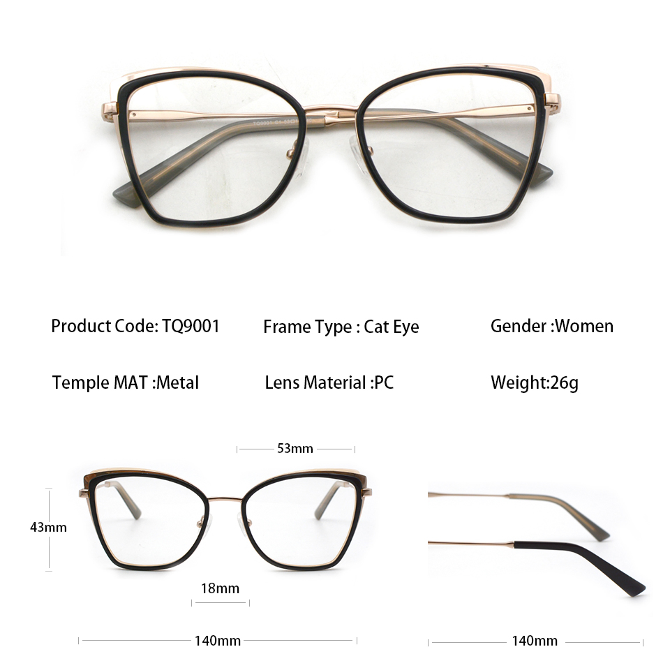 High Quality CE Metal and Acetate Spectacle Frame Eyewear Eyeglasses for Women