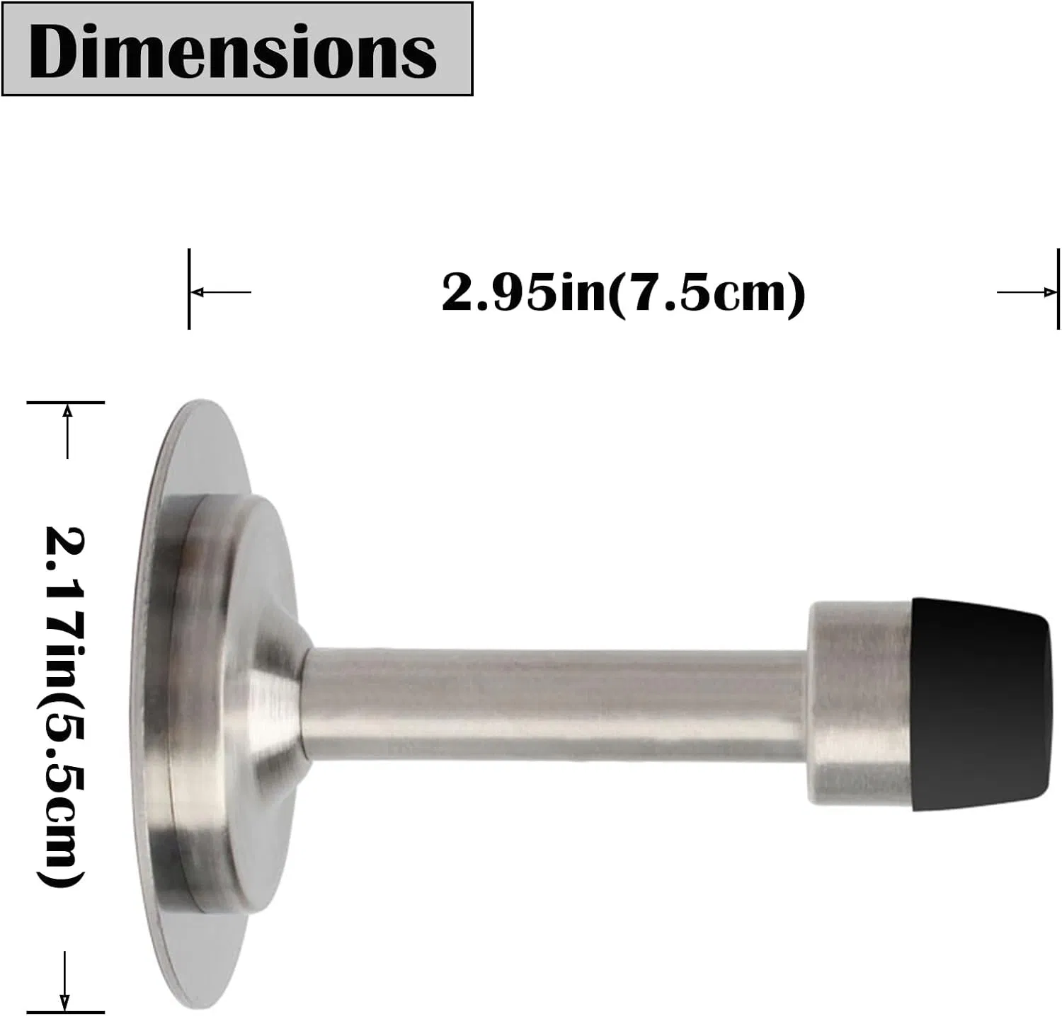 Mdmp-008A Die-Cast Zinc Door Stop, Satin Nickel Finish