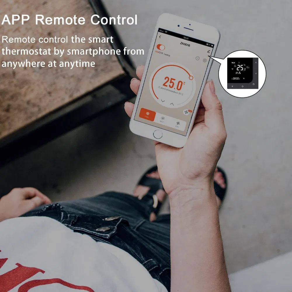 Tuya WiFi Smart Room Programmable Wireless Thermostat for Water Heating System with CE ISO