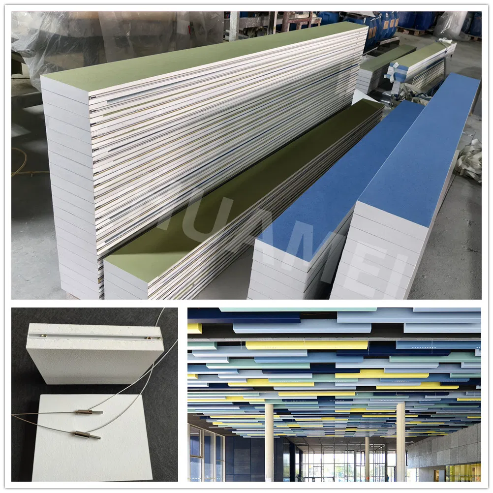 Eco-Friendly Sound Proofing Fiberglass Hanging Suspended Acoustic Ceiling Baffle for Office