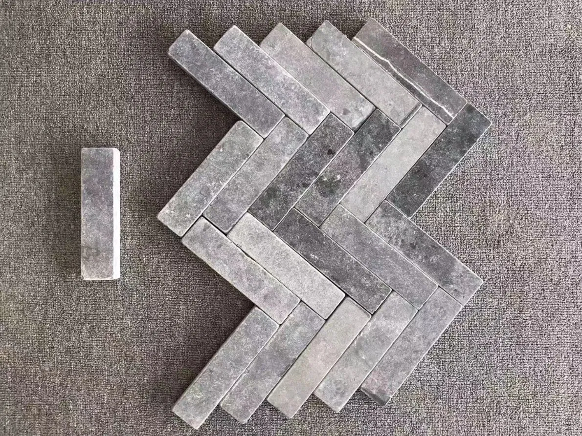 Cheap Natural Stone Saw Cut Grey Limestone Brick Stone and Corner for Wall Decoration