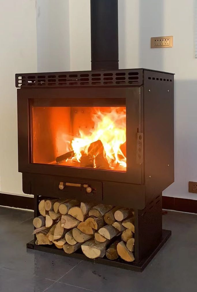 Joechan Black Item Wood Wall Mounted Bonfire Outdoor Wood-Burning Fire Pit Brasero Fireplace QC-01