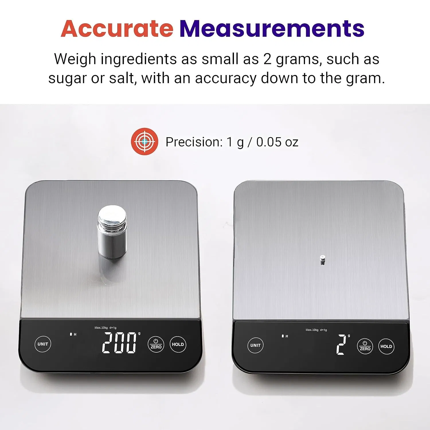 Hot Sale 22lb Digital Scale Weight Grams and Oz Ipx6 Waterproof Type-C Rechargeable Food Kitchen Scale