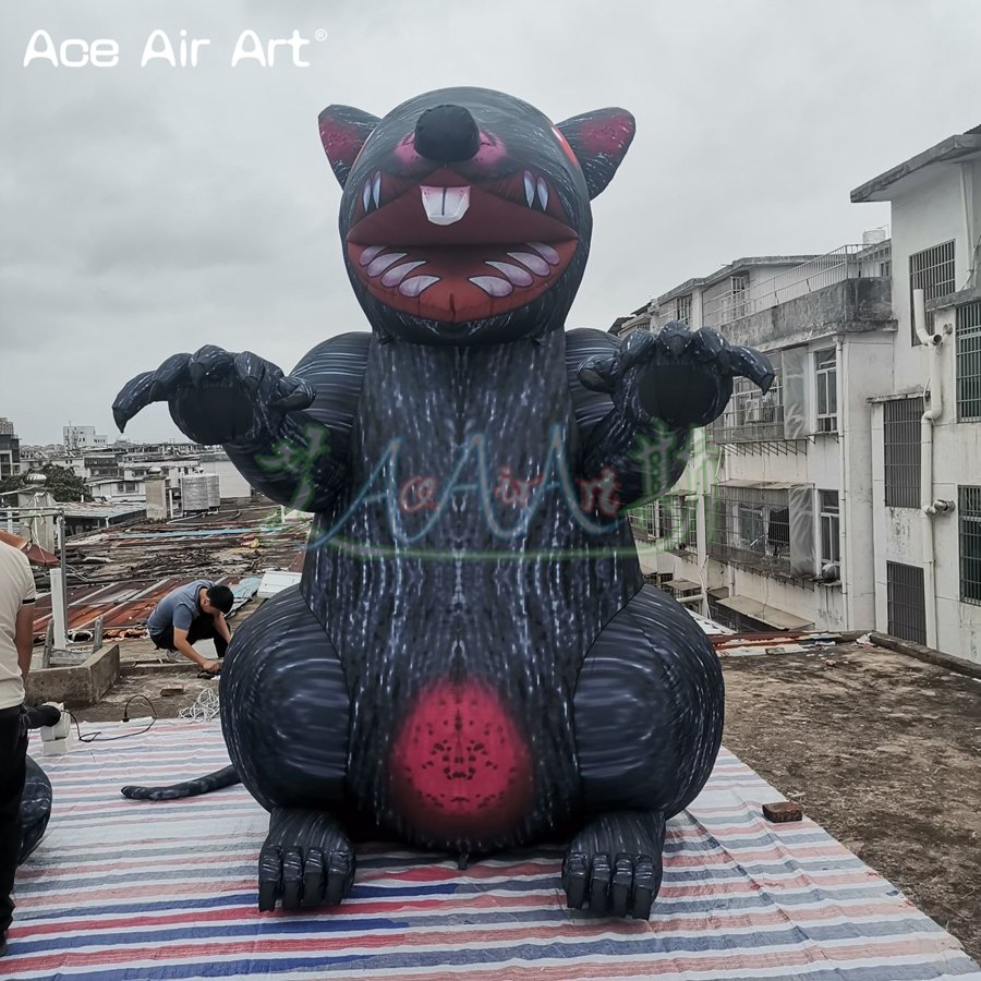 Standing Inflatable Rat Animals Model with Digital Printings for Halloween Advertising