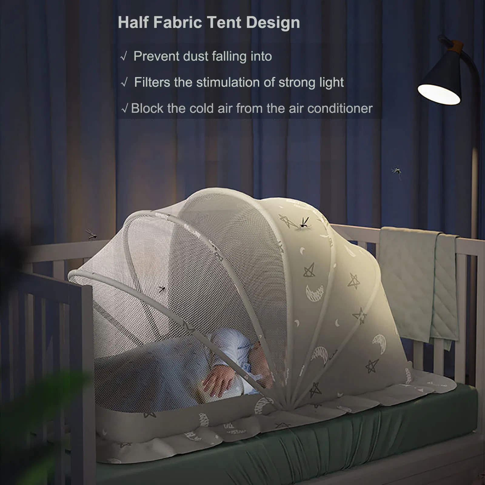Mosquito Net Baby Bed Tent Portable Foldable Bottomless Crib Net