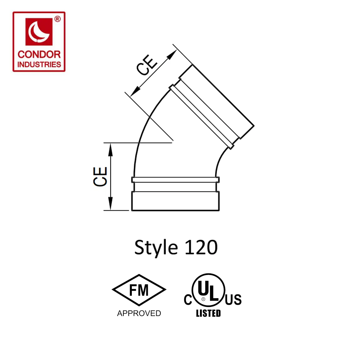 Fire Fighting UL FM Approval Style 120 45° Elbow