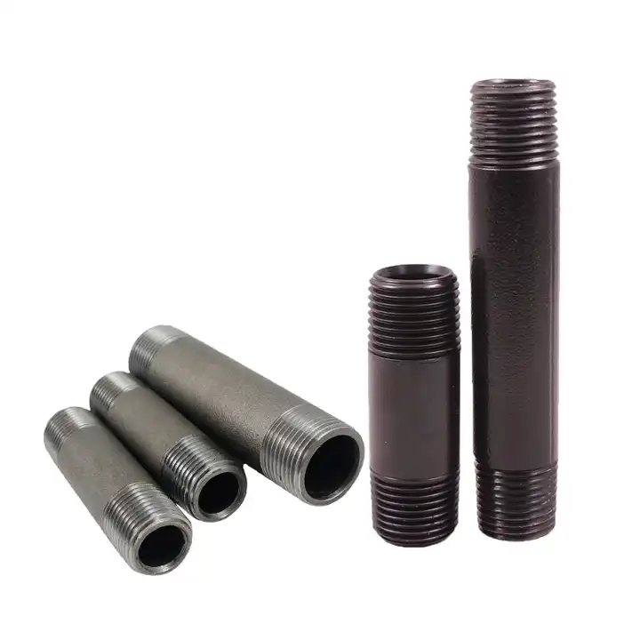 Black Carbon Steel Welded Seamless Bsp NPT Thread Pipe Nipple for Water Gas Oil