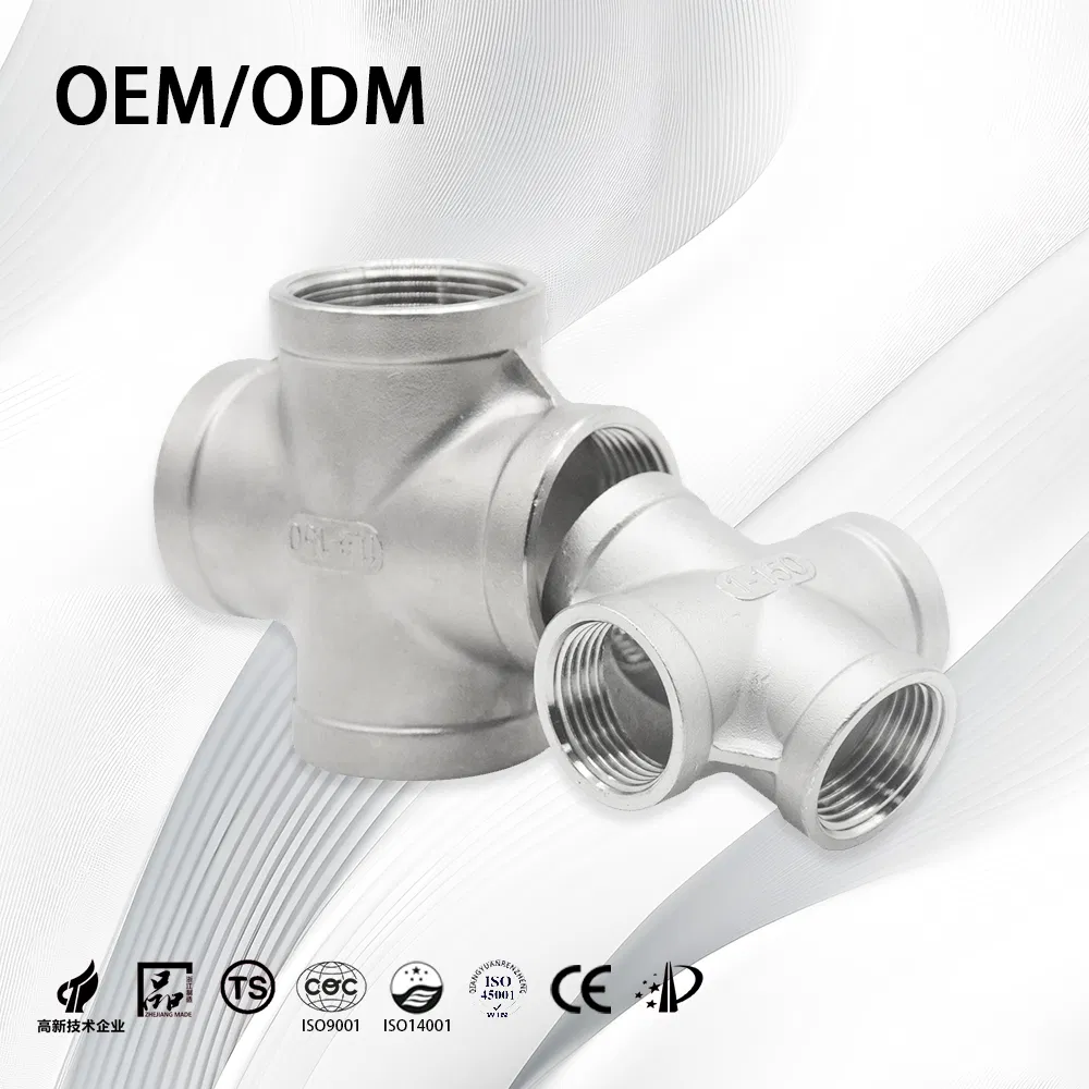 SS304/SS316L Industries High Pressure Male Female Threaded Cross for Oil Water