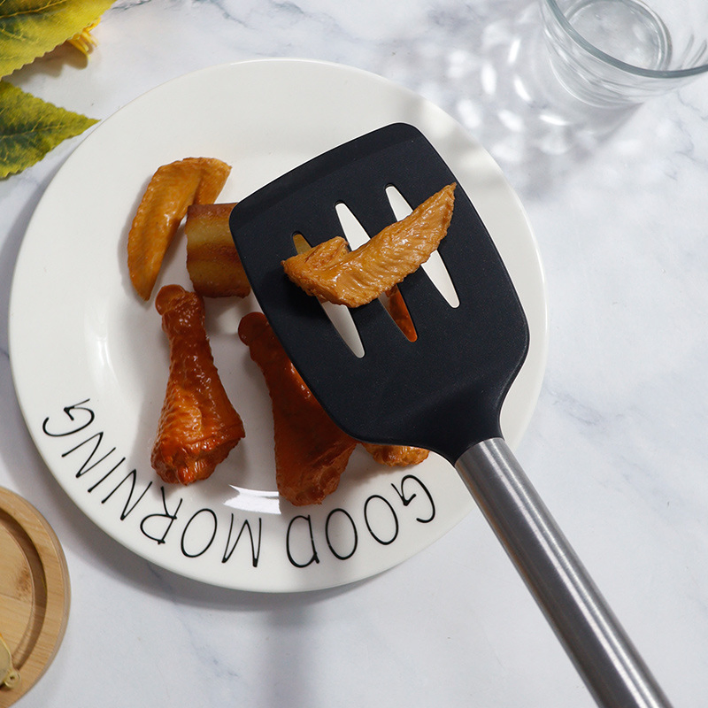 Набор кухонных лопаток из силикона со стальной ручкой, 15 шт