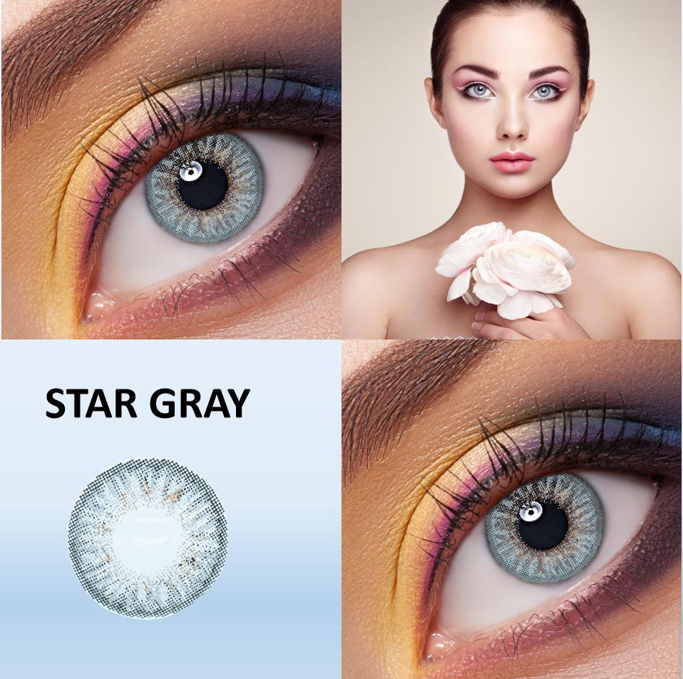 Natural Color Hazel Himalaya Brown Colored Contacts Lenses 1 Year for Big Eye