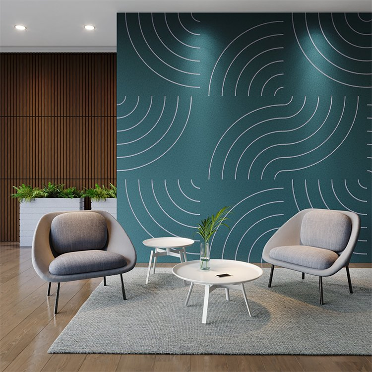 Carved 9mm Panel +2mm Felt Panel Composition Polyester Fiber Acoustic Panels for Decoration