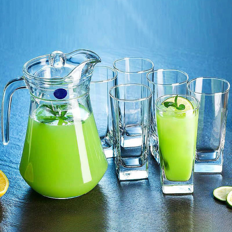 1500ml Transparent Glass Tea Jug Plastic Juice Jug Serving Drinks Buffet Water Pitcher