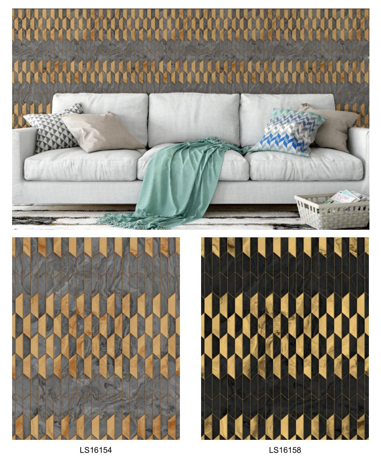 Wholesale Luxury Wallpaper 3D Modern Golden Wallpaper 0.53m Width Decorative Wall Paper for Home