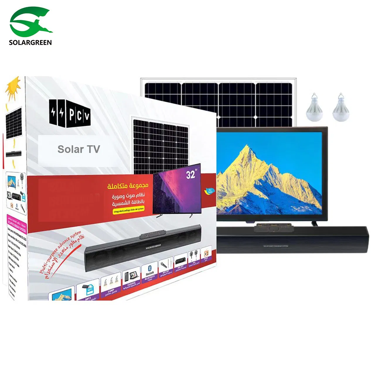 Solar-Powered Television with Built-in Battery 43-Inch Screen