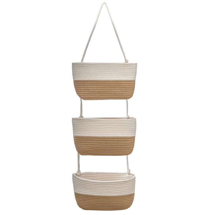 Hanging Basket Woven Cotton Storage Basket