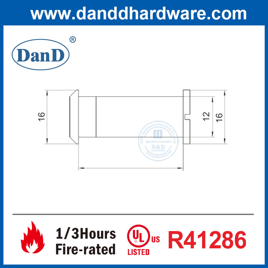 180 Degree Modern Durable Brass UL Fire Door Viewer for Metal Door
