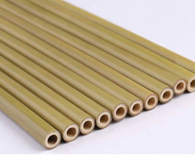 Sharp End Flat End Carbonized Reusable Natural China Drinking Straw Bamboo Straw