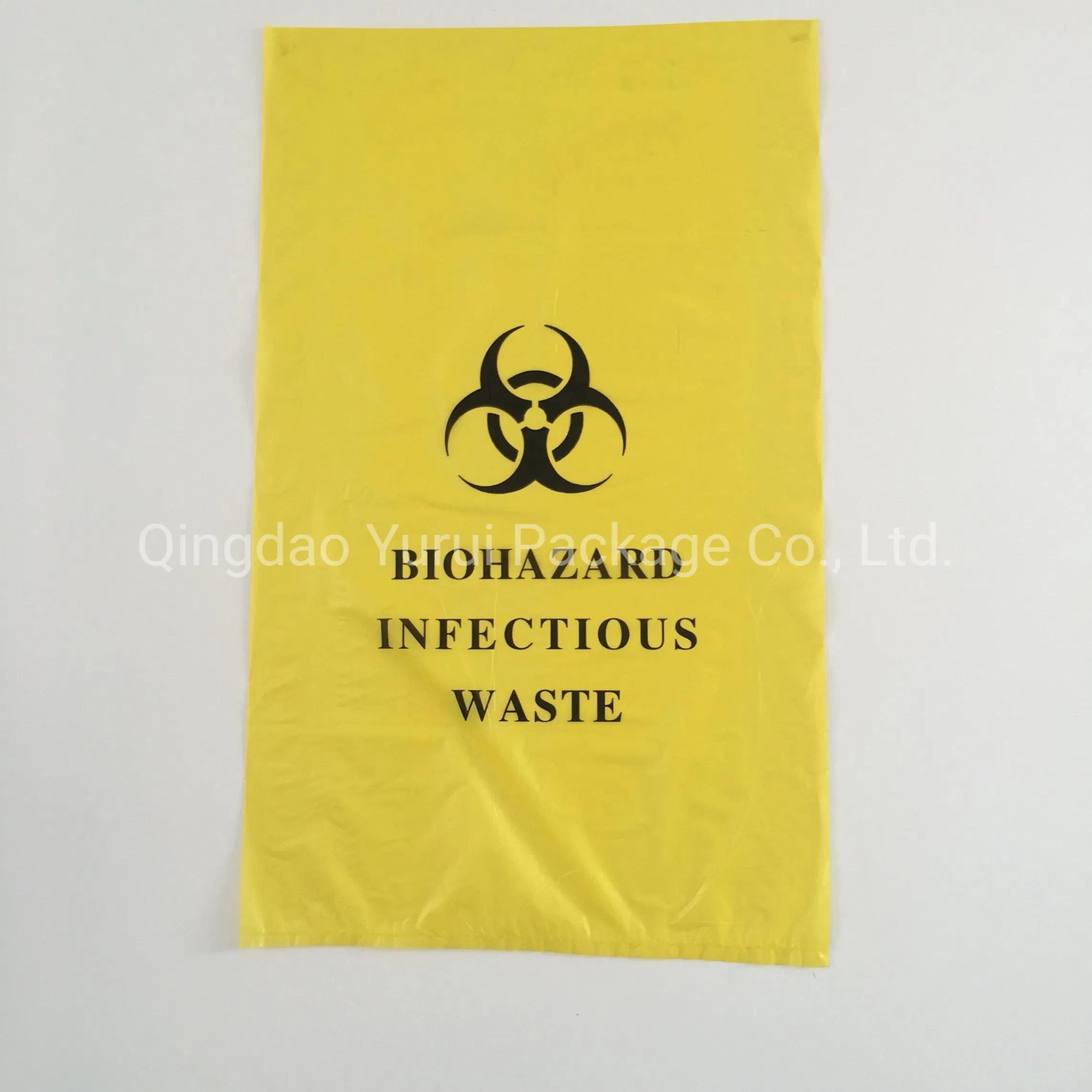 OEM Eco Friendly Large Plastic Biohazard Bags Medical Waste Star Seal Bottom on Roll Garbage Bags for Hospital Pet