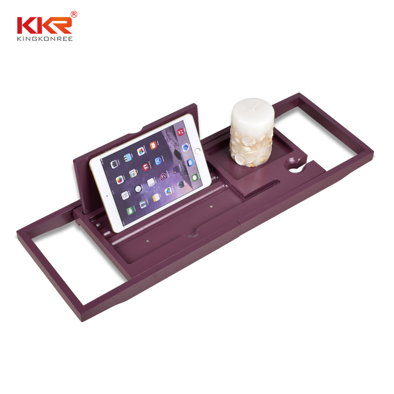 100% Bamboo Over Bathtub Tray Bath Caddy Extendable Natural Bathroom Rack Tray