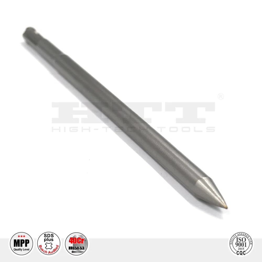Premium Alloy Steel Round Point Hammer Chisel SDS Plus for Concrete Stone Brick Breakage