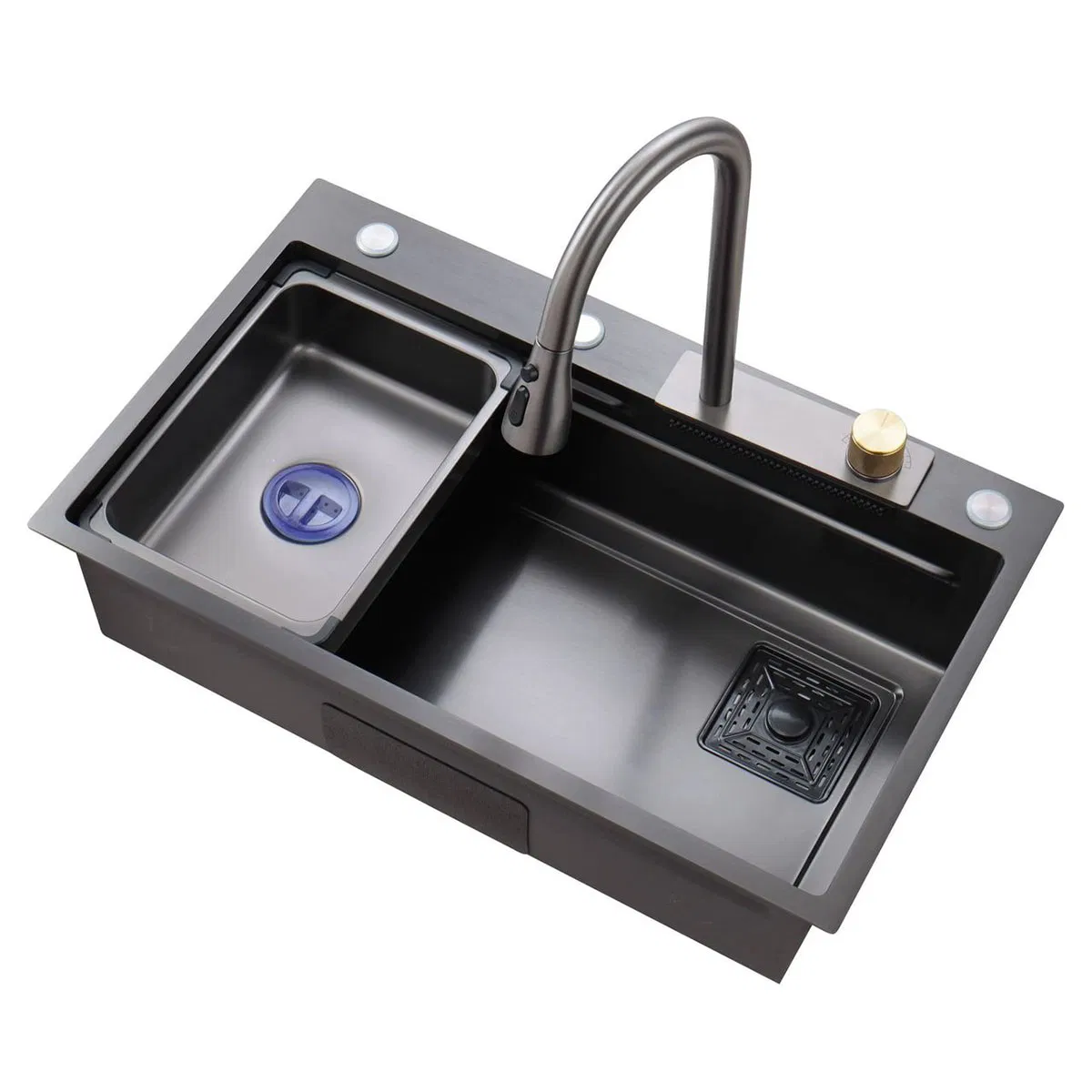 Multifunction Modern Smart Waterfall Stainless Steel 201_304 Sink Kitchen Sinks