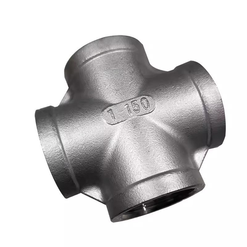 Premium SS304 Stainless Steel Female Threaded Cross Connector for Plumbing