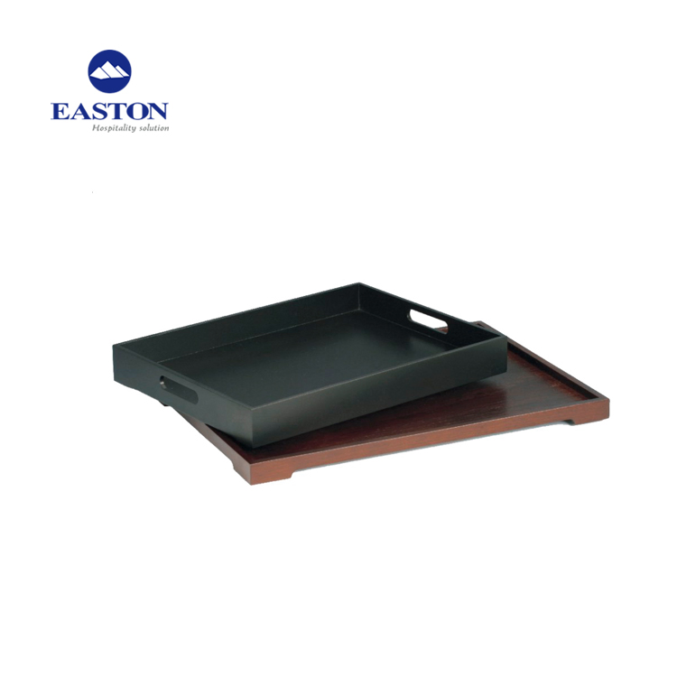 New Arrival Hotel Black High Wooden Service Tray