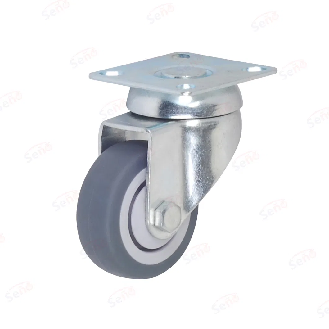 Plain Bearing Zinc Plated High-Quality TPR Wheels Hospital Furniture Caster