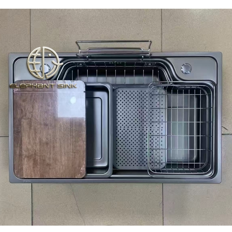 Modern Japanese Press Stainless Steel Kitchen Sink for Home Wash Vegetables