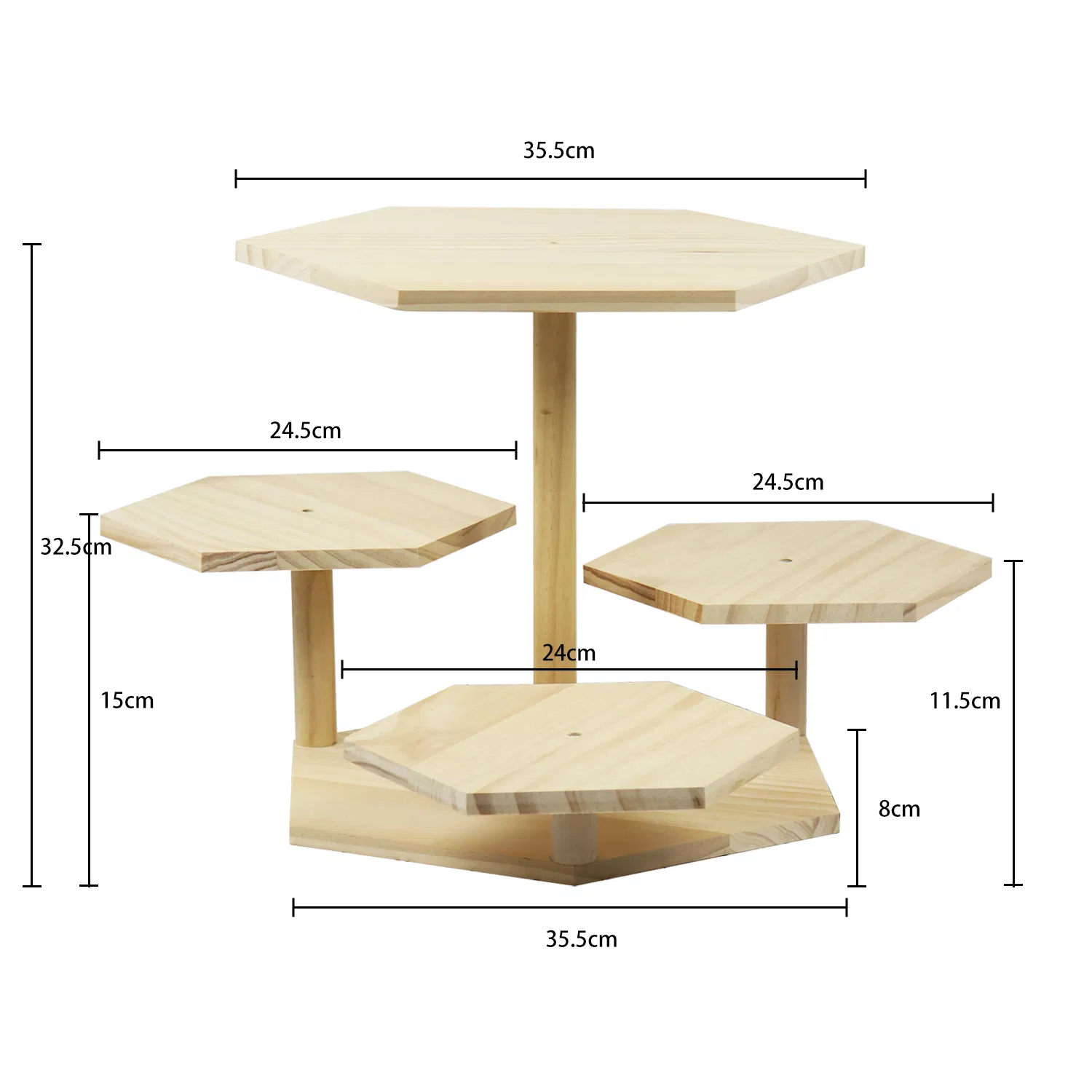 FSC&BSCI Wooden Cake Stand and Cheese Charcuterie Board, Cupcake Stand