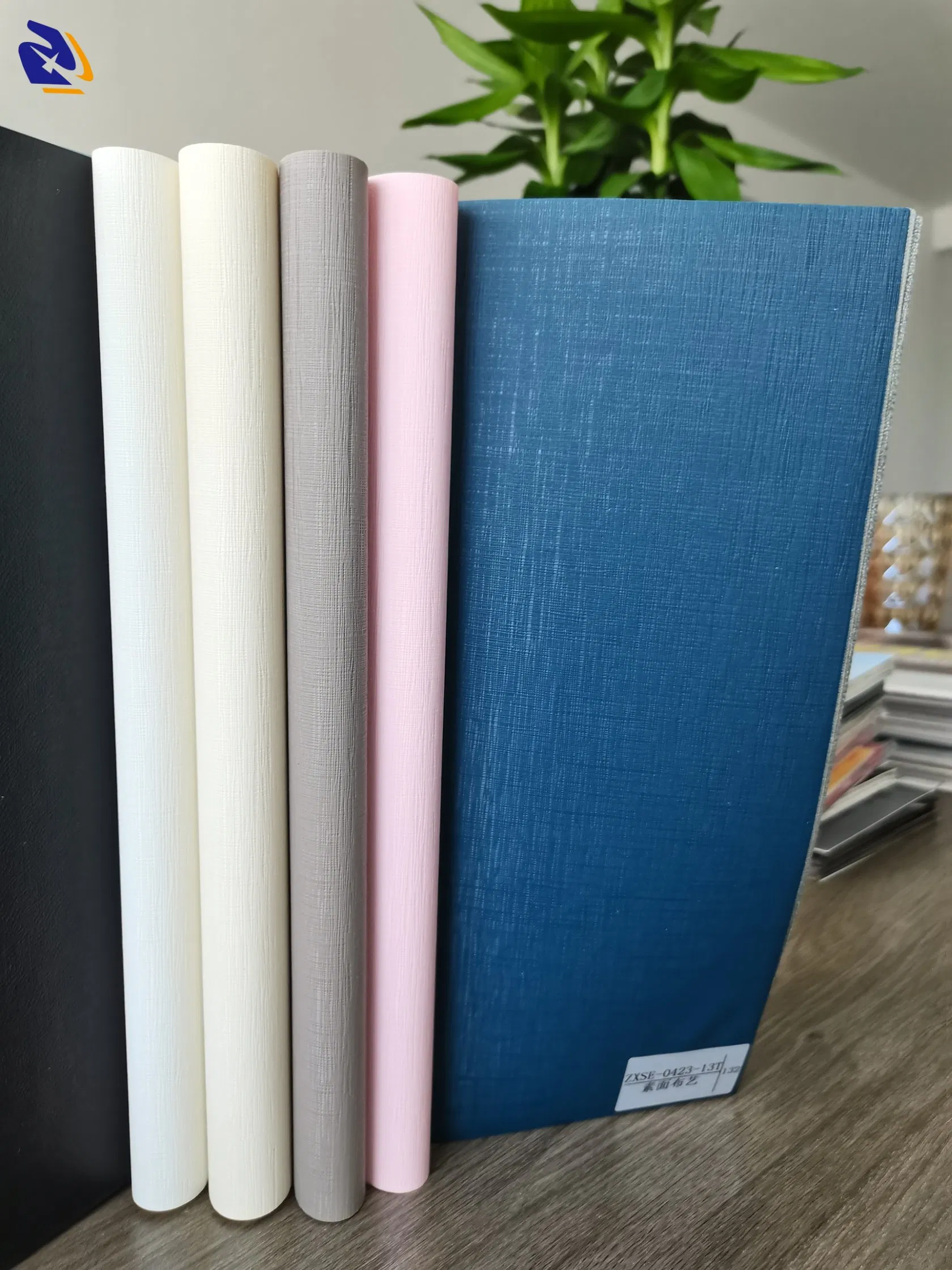 Fabric Effect Solid Color Water Proof PVC Decorative Film for Wall Panel Furniture PVC Sheet for Laminating Home Decor Vacuum