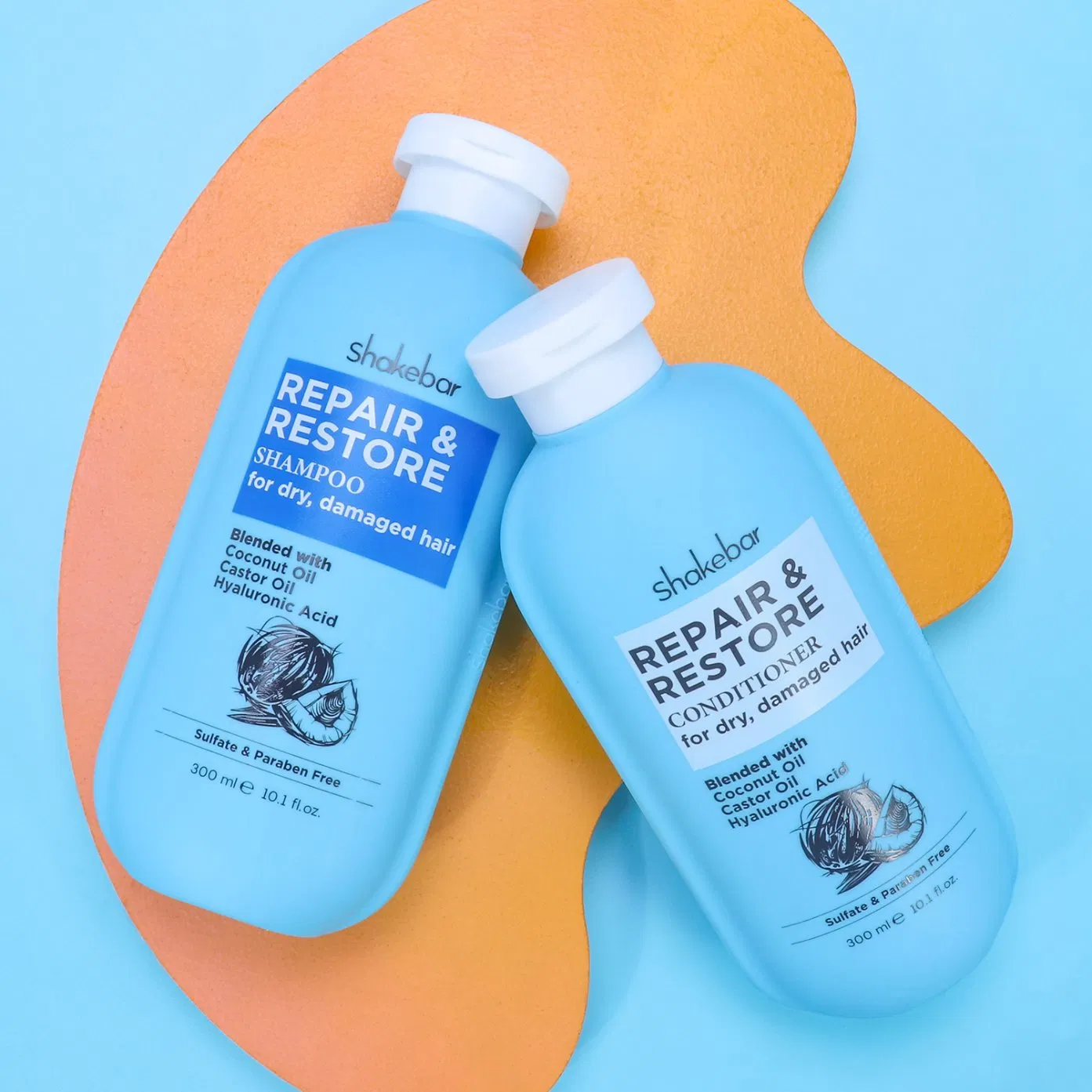 Shakebar Hair Care Products Coconut Moisturizing Repair Damaged Hair Shampoo and Conditioner