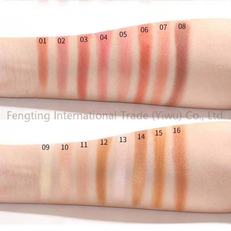 Private Label Creamy Blusher Waterproof Custom Make up Artist Palette 16 Color Face Blush Palette