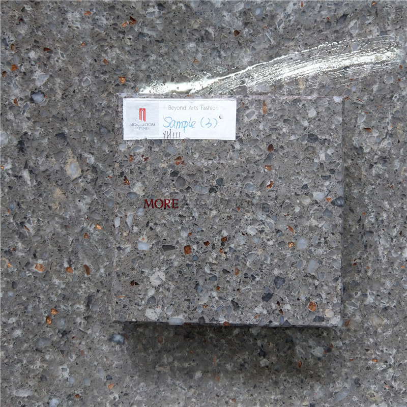Chinese Multi Color Dark Grey Sparkle Engineered Quartz Stone
