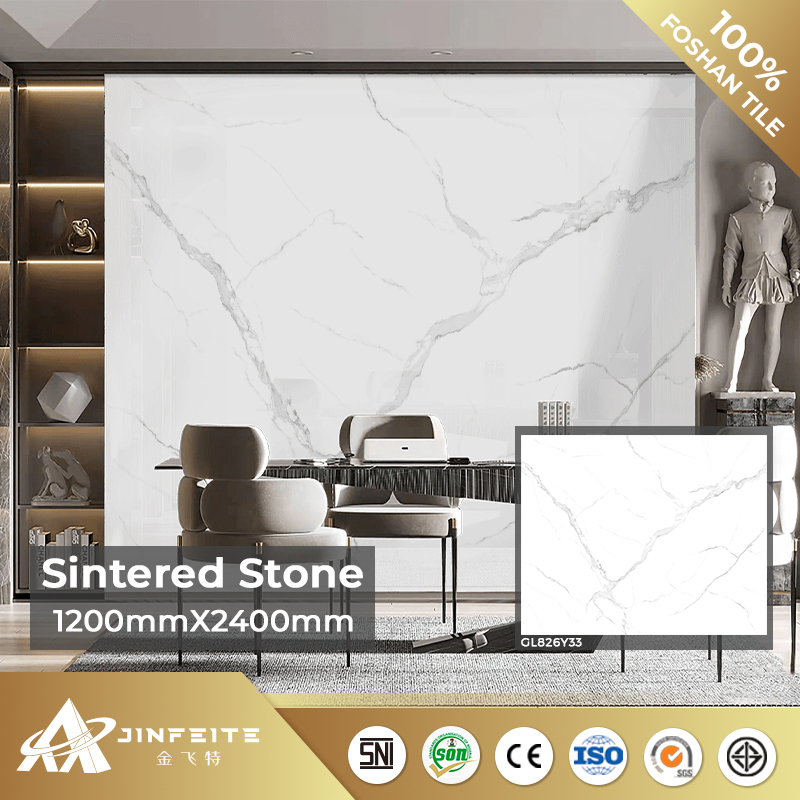 Carrara Gold Marble Wall Sintered Stone 1200*2400/800*2600mm Luxury Interior Material Low Price