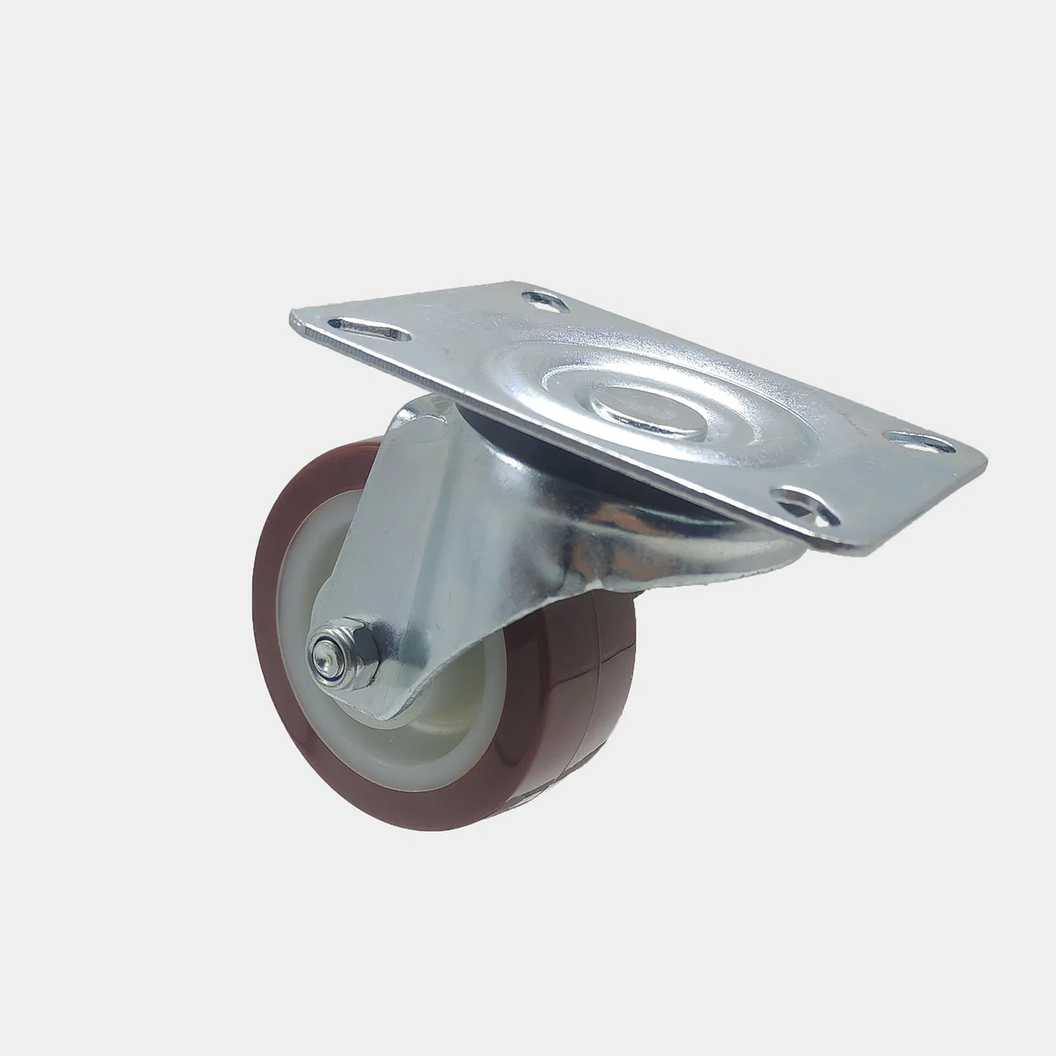 80/100/125/160 mm Europe Medium PU Nylon Center Top Plate Swivel 3.0mm Fork Thickness Caster Wheel