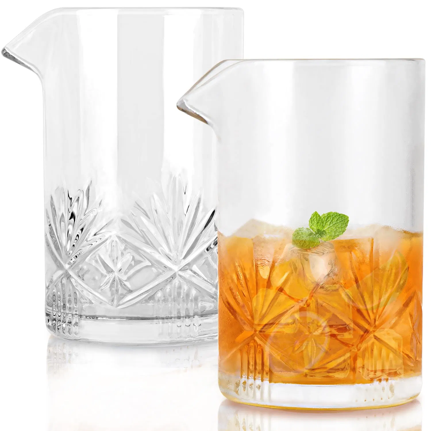 Wholesale Vintage Carving Ice Coffee Beer Wine Shaker Whiskey Mixing Glass